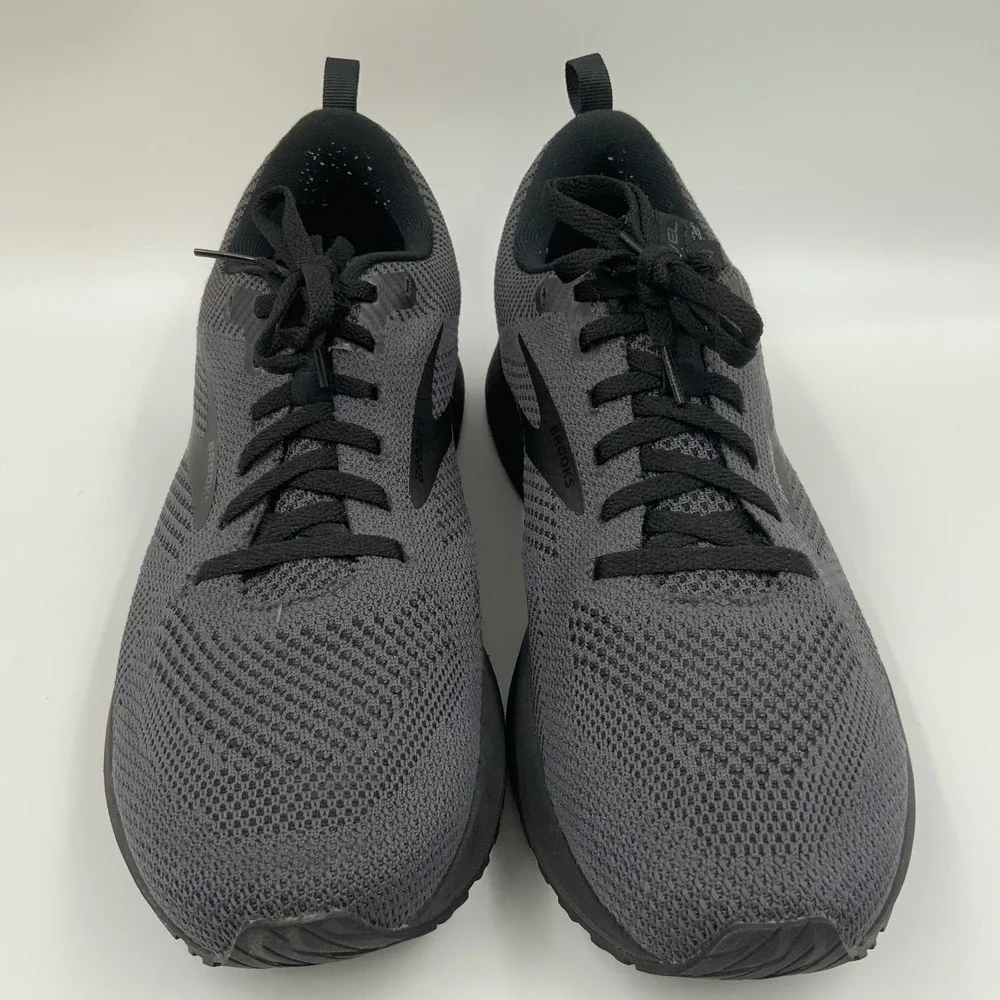Brooks Revel 5 Mens Running Shoes Black Ebony Knit Athletic Sneakers 1103741D058